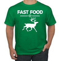 Графичка маица за лов на елен за брза храна, машка графичка маица, Хедер Греј, голема