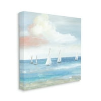 Tuphell Industries Тивки едриличари океански водни бранови подуени облаци галерија за сликање завиткани платно печатено wallид уметност, дизајн од нан