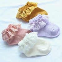 Елеос чорапи за новороденчиња 0-2y девојче бебе разгалени чорапи бебе девојче Рафли чорапи новороденче девојки чорапи деца девојки слатки чорапи руфли чипка дизајн