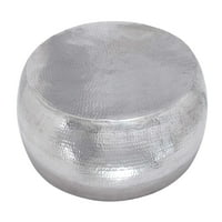 Декмод 42 14 Сребрена Алуминиумска Масичка Во Форма На Тапан Со Зачукуван Дизајн, 1-Парче