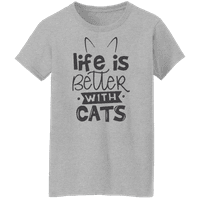 Graphicивотот на графичка Америка е подобар со мачки животни цитат женска графичка маица