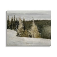 Снежни падини Вудленд природен пејзаж галерија за сликање завиткано платно печатење wallидна уметност
