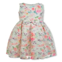 Облечен фустан на Bonnie Jean Girls Brightflower - розов мулти