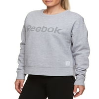 Reebok Women'sенски плус големина пријатна џемпер со екипаж со графички