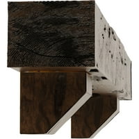 Ekena Millwork 4 H 6 D 60 W Pecky Cypress Fau Wood Camplace Mantel Kit W Ashford Corbels, Premium AdEd
