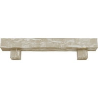 Ekena Millwork 6 H 6 D 48 W Pecky Cypress Faa Wood Camnplace Mantel Kit W alamo Corbels, бело измиено