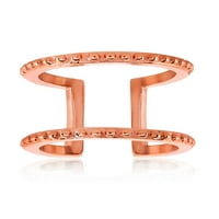 Розово злато позлатен геометриски ставен не'рѓосувачки челик отворен прстен