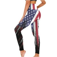 Панталони Со Американско Знаме Денот На Независноста На Жените Обични Јога Хеланки Атлетски Тренинг Хеланки Слабеење Патриотски
