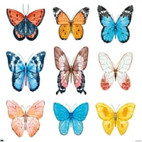 Акварел Пеперутки Ѕид Постер, 22.375 34