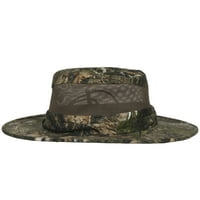 Mossy Oak Flat Rid Safari Hat, Country DNA камо, лесна ткаенина со мрежна вметнување, возрасни, машки