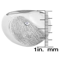 Крајбрежен накит кубна цирконија текстура со текстуриран прстен од не'рѓосувачки челик