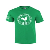 Мажите Ги Поддржуваат Вашите Локални Земјоделци Пилешко Земјоделство Храна Фарма На Маса Маица Со Кратки Ракави Графичка Маица-Античка Ирска Зелена-5xl